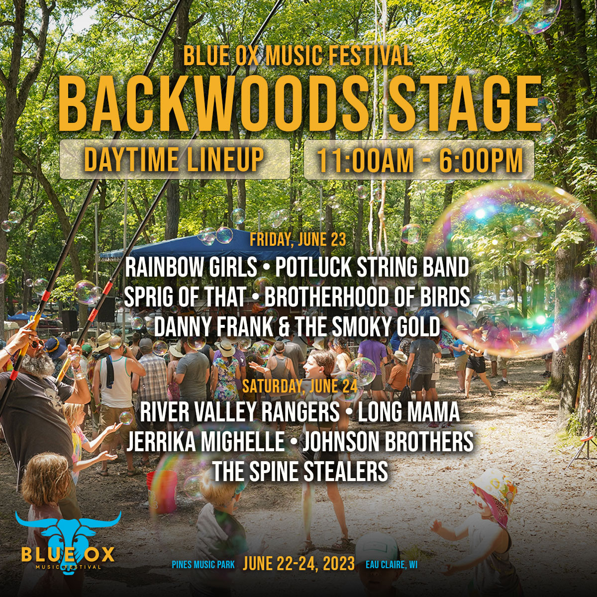 Backwoods Stage Lineup Blue Ox Music Festival
