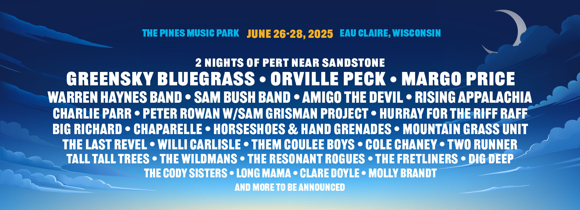 Here it is our 2025 Blue Ox Music Festival Lineup! Pert Near Sandstone Greensky Bluegrass Orville Peck Margo Price Warren Haynes Band Sam Bush Band Amigo the Devil Rising Appalachia Charlie Parr Peter Rowan with Sam Grisman Project Hurray for the Riff Raff Big Richard Chaparelle Horseshoes & Hand Grenades Mountain Grass Unit Last Revel Willi Carlisle Them Coulee Boys Cole Chaney Two Runner Tall Tall Trees The Wildmans The Resonant Rogues The Fretliners Dig Deep The Cody Sisters Long Mama Clare Doyle Molly Brandt